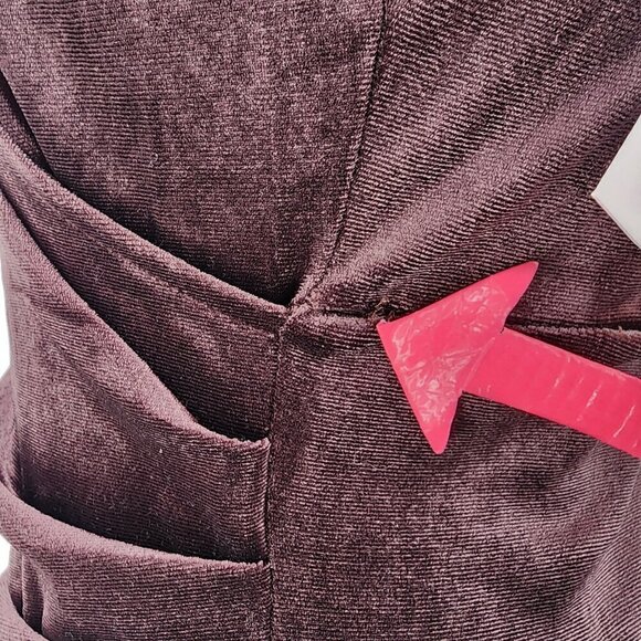 NWD Honey and Rosie Velvet Fitted Long Sleeve Brown Mini Dress Womens Large - Picture 7 of 12